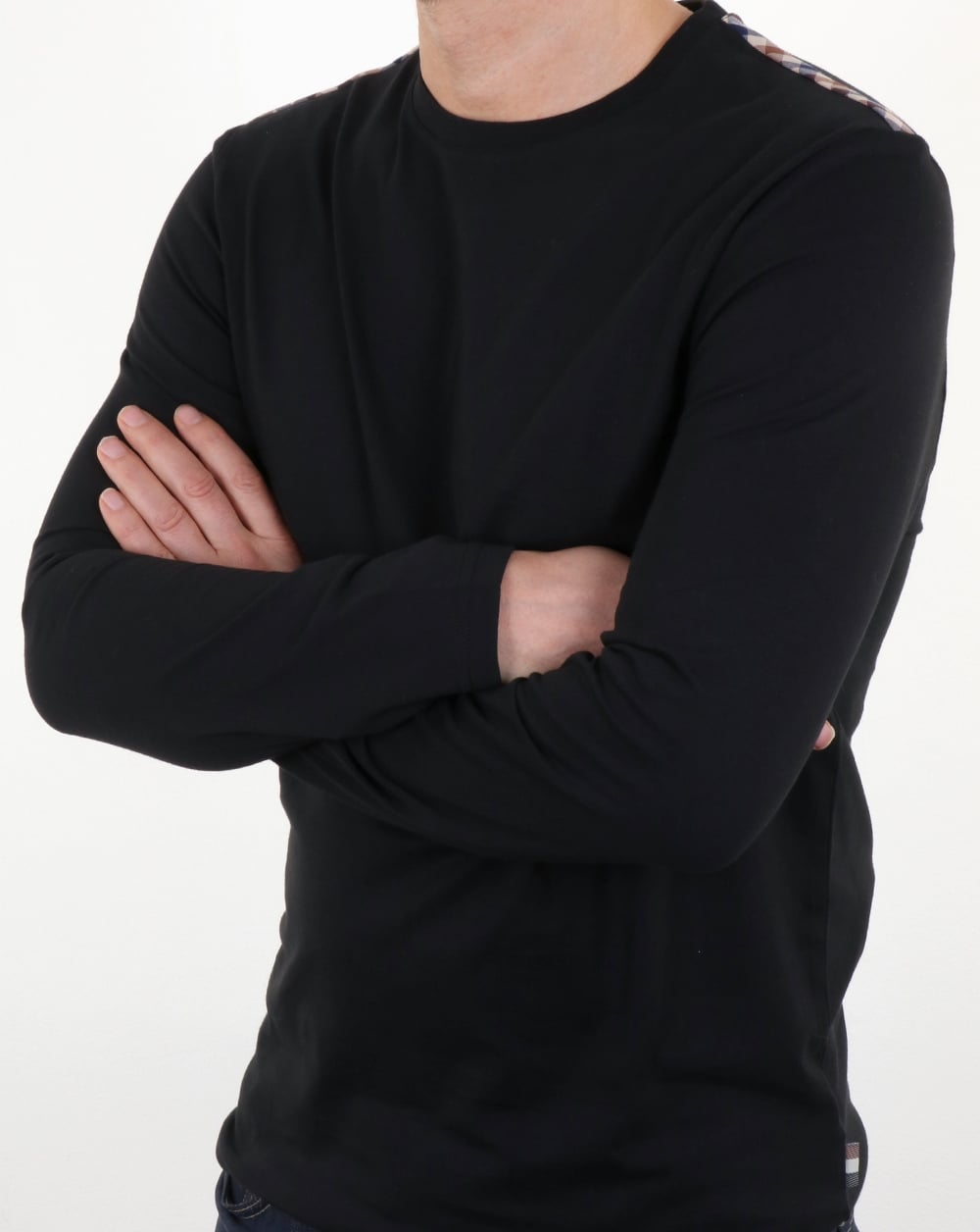Aquascutum Southport Long Sleeve T Shirt Black
