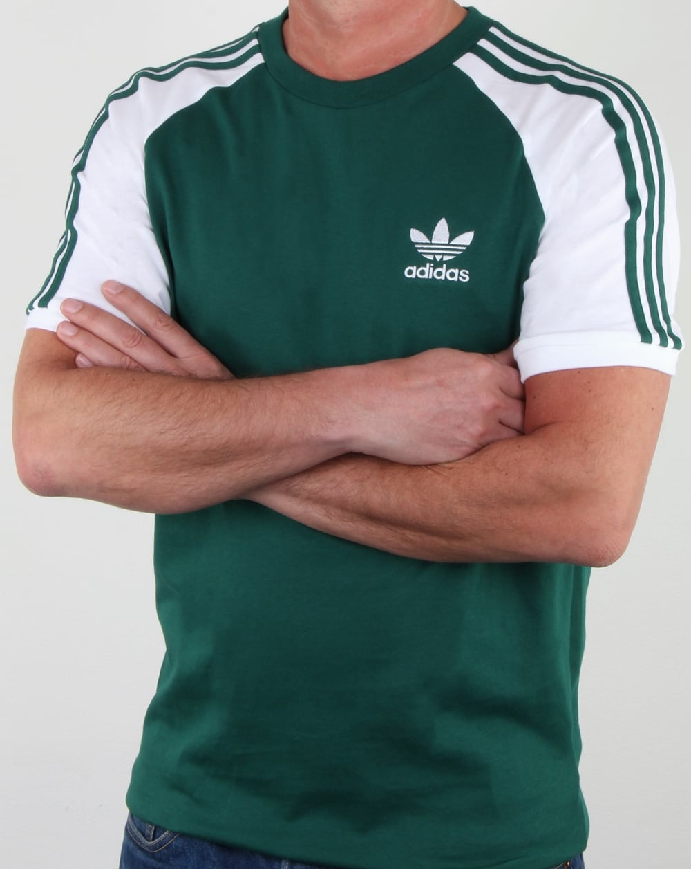 Adidas Originals 3 Stripes T Shirt DP Green/White