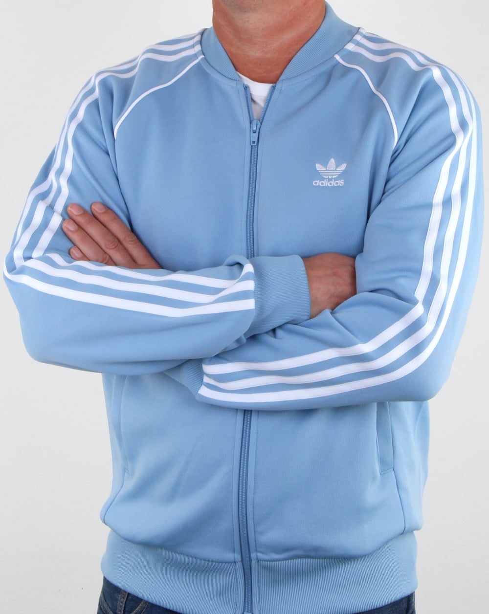 Adidas Originals Superstar Track Top Sky Blue – 80's Casual Classics
