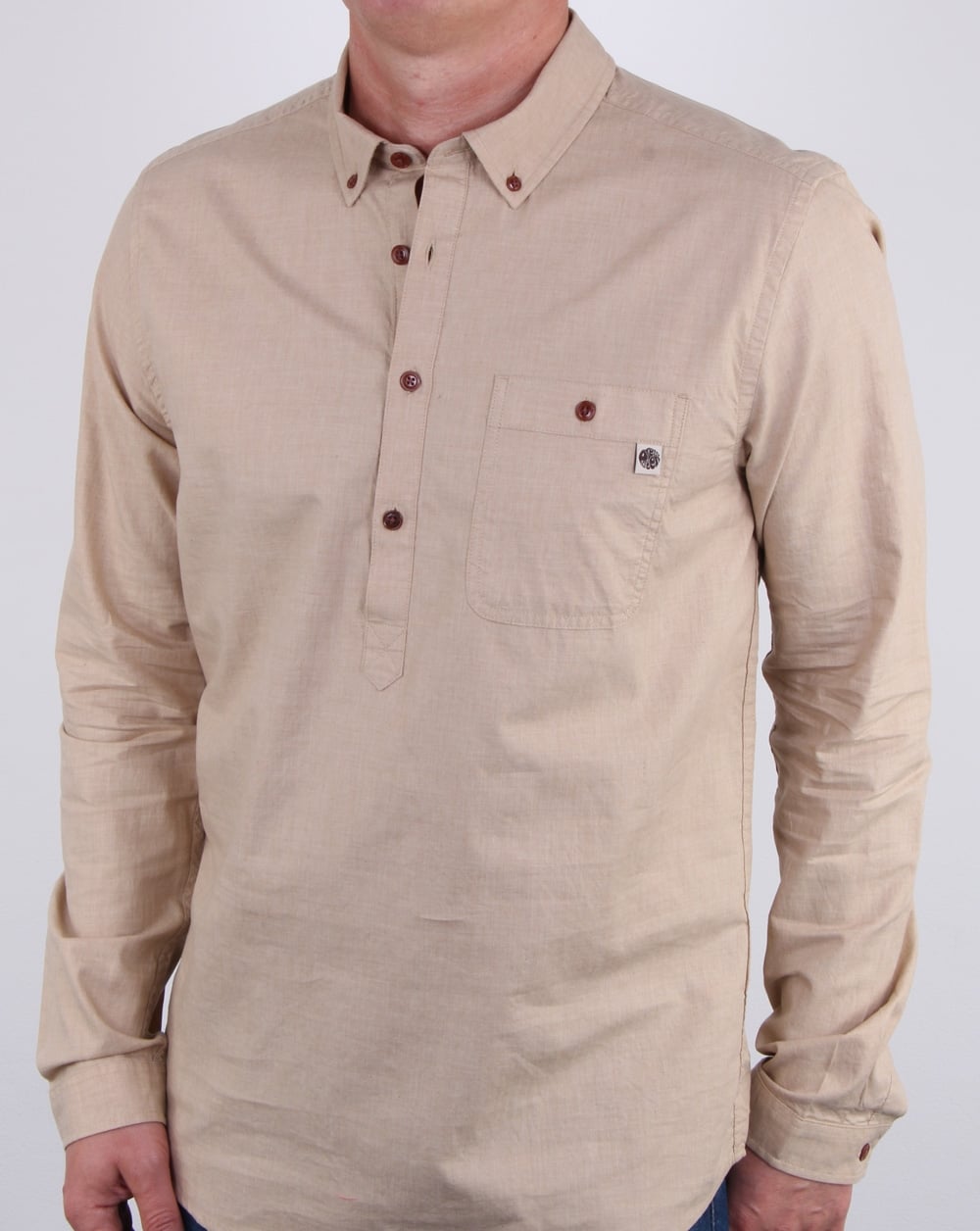 Pretty Green Brixham Overhead Shirt Stone