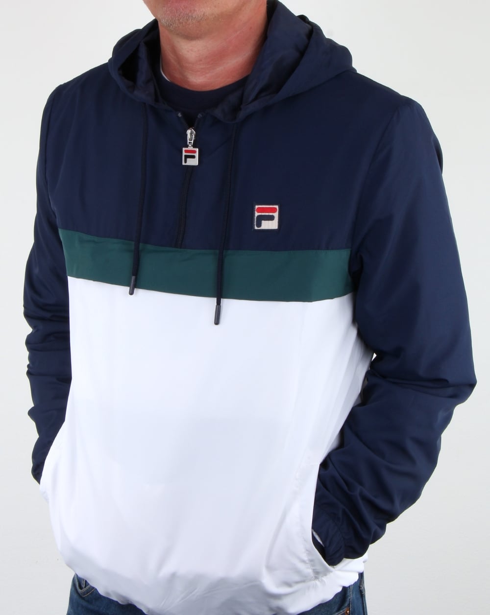Fila Vintage Cipolla Overhead Jacket White/Navy/Green
