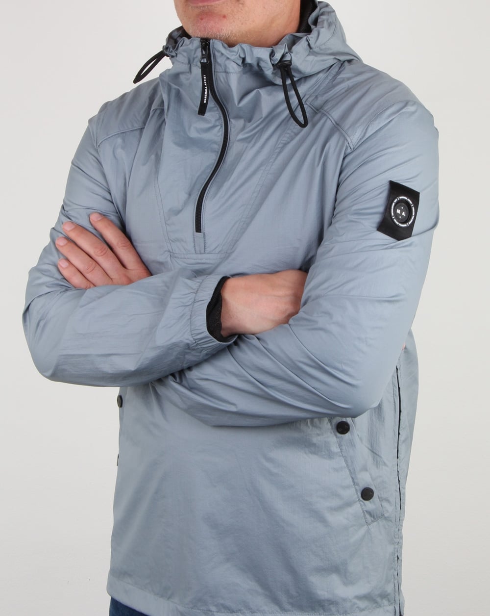 Marshall Artist Micro Ripstop Half Zip Jacket Sky
