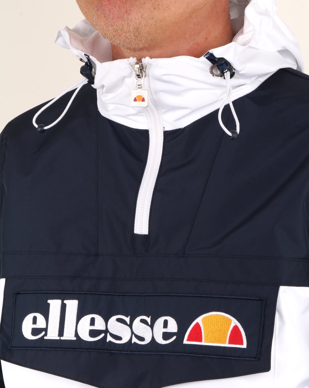 Ellesse Quarter Zip Overhead Jacket Navy/White