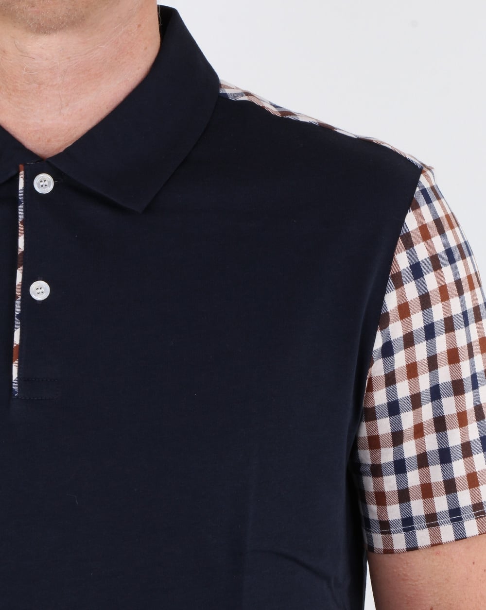 Aquascutum Rutland Vicuna Detail Polo Shirt Navy