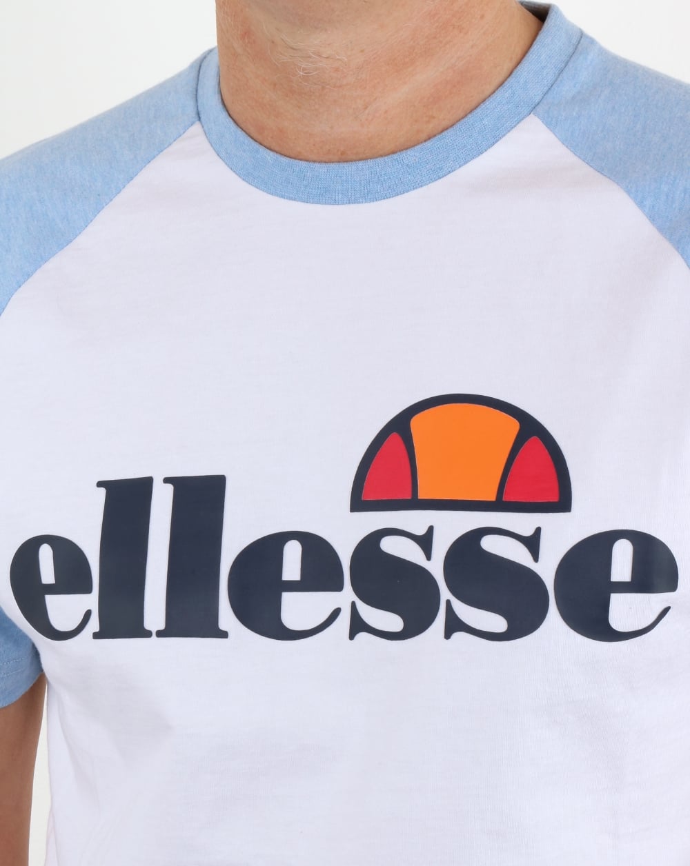 Ellesse Contrast Logo T Shirt White / Sky