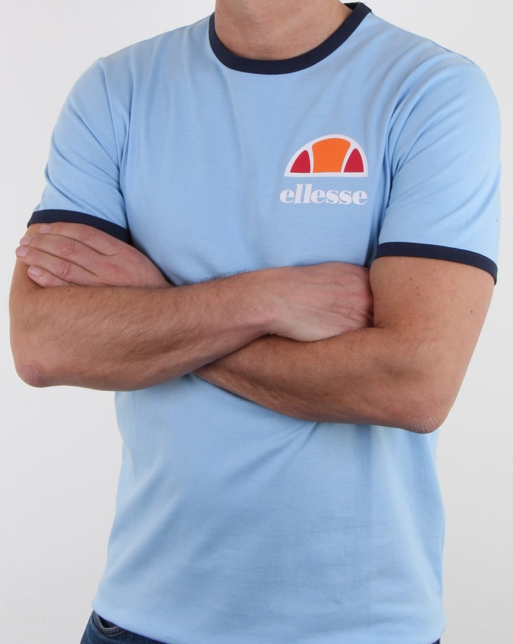 Ellesse Ringer T Shirt Sky Blue