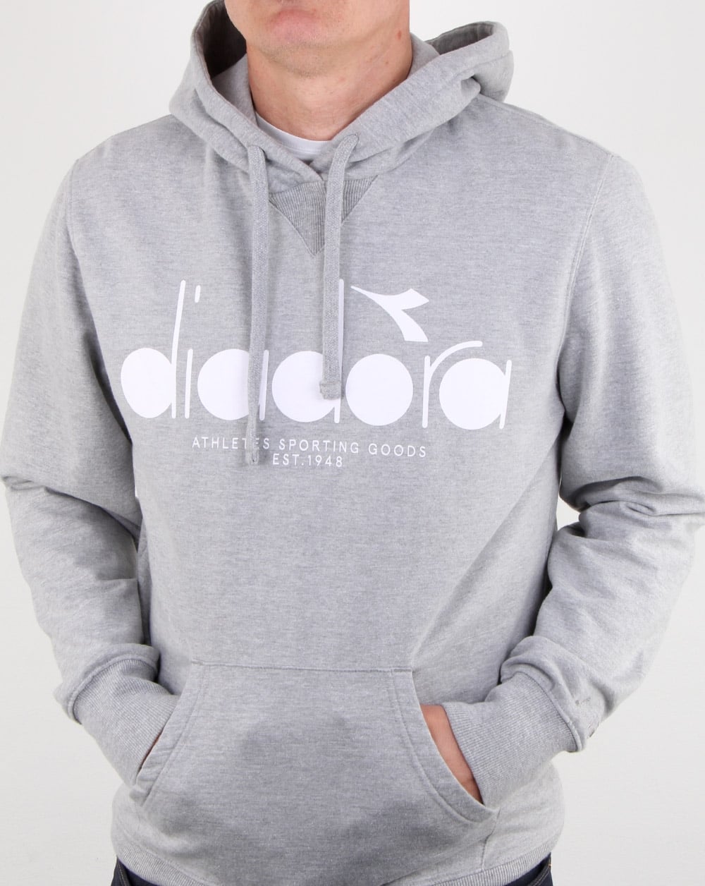 Diadora Logo Hoodie Grey Melange