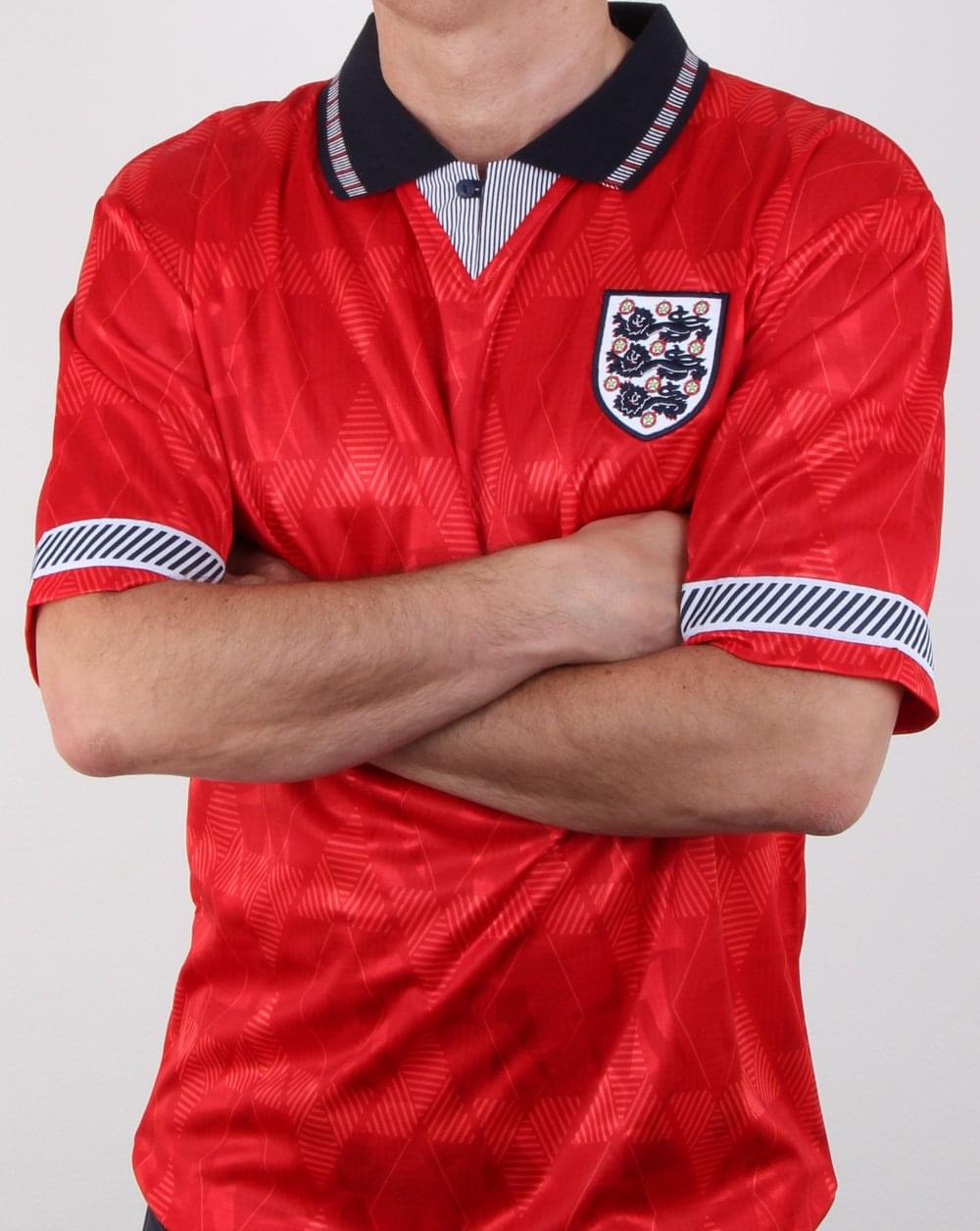 80s Casual Classics England 1990 Away Retro Shirt Red