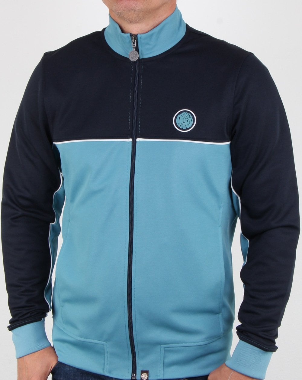 Pretty Green Contrast Panel Track Top Navy