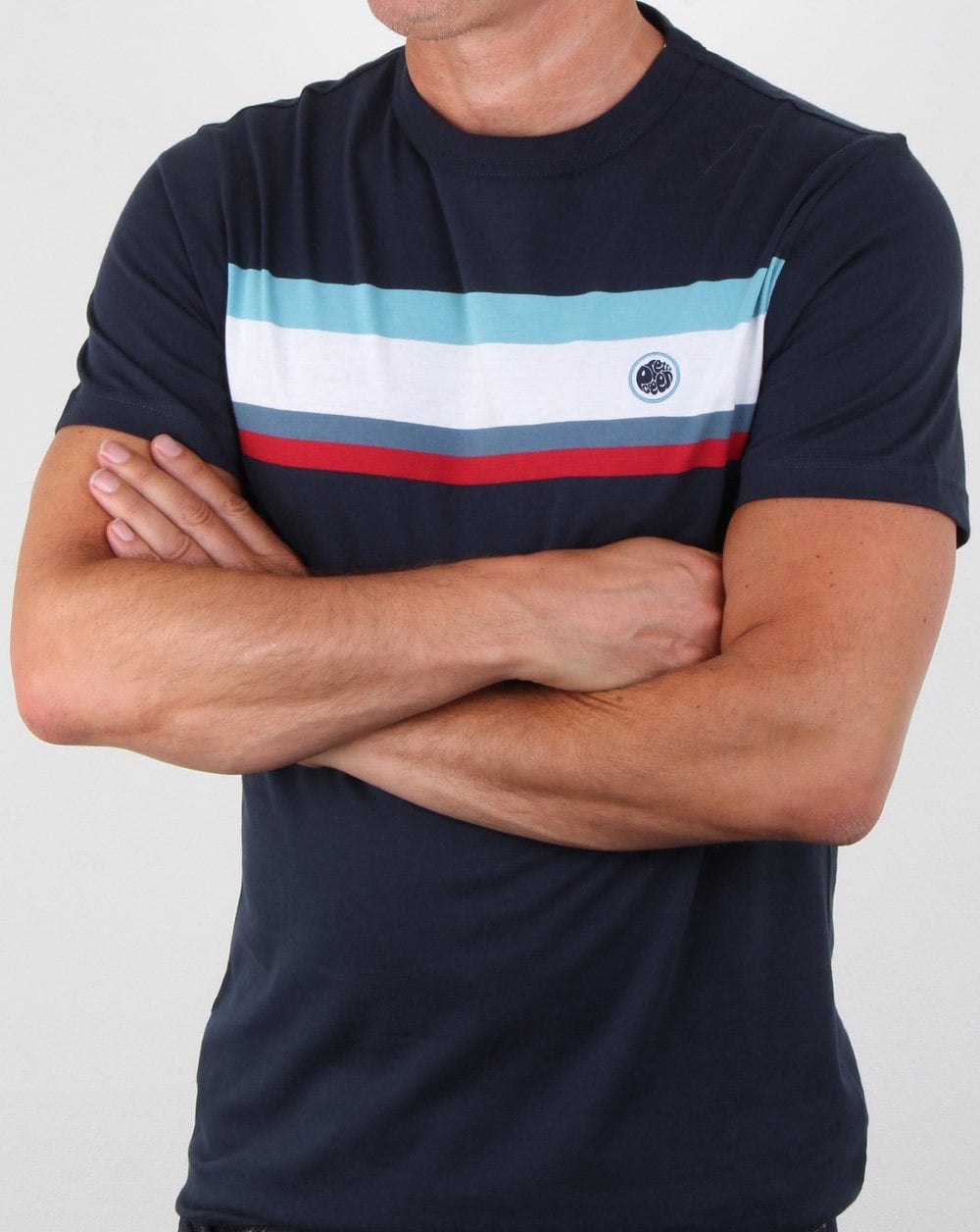 Pretty Green Contrast Panel T-shirt Navy