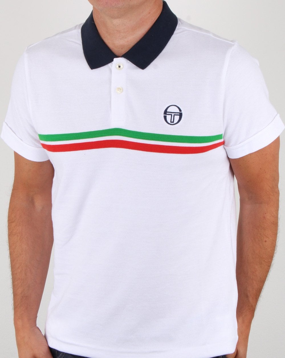 Sergio Tacchini Supermac Polo Shirt White/green/red