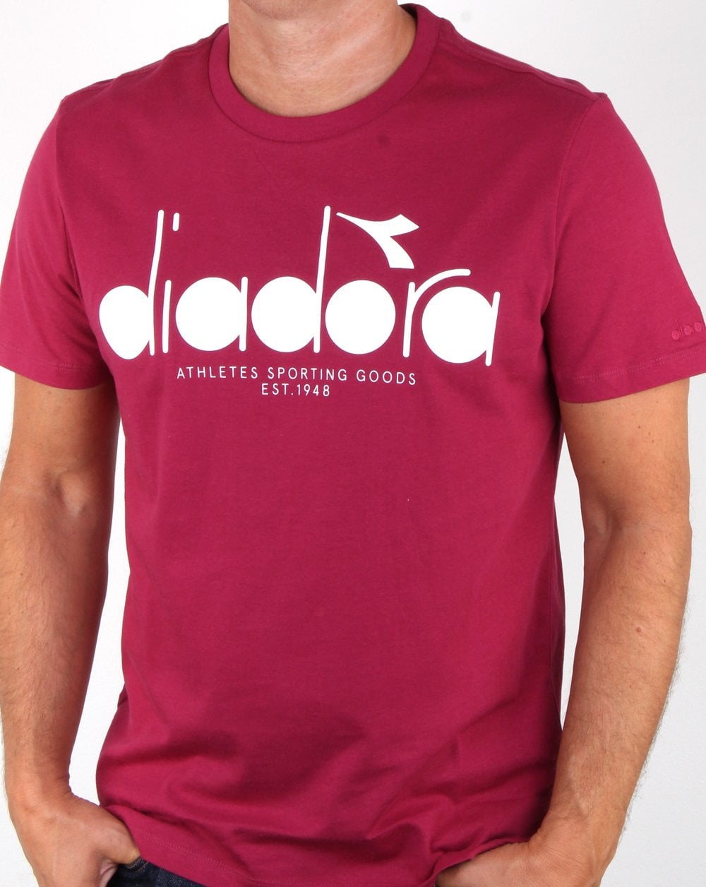 Diadora Logo T-shirt Raspberry/White