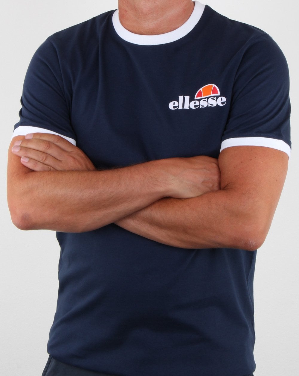 Ellesse Ringer T Shirt Navy/white