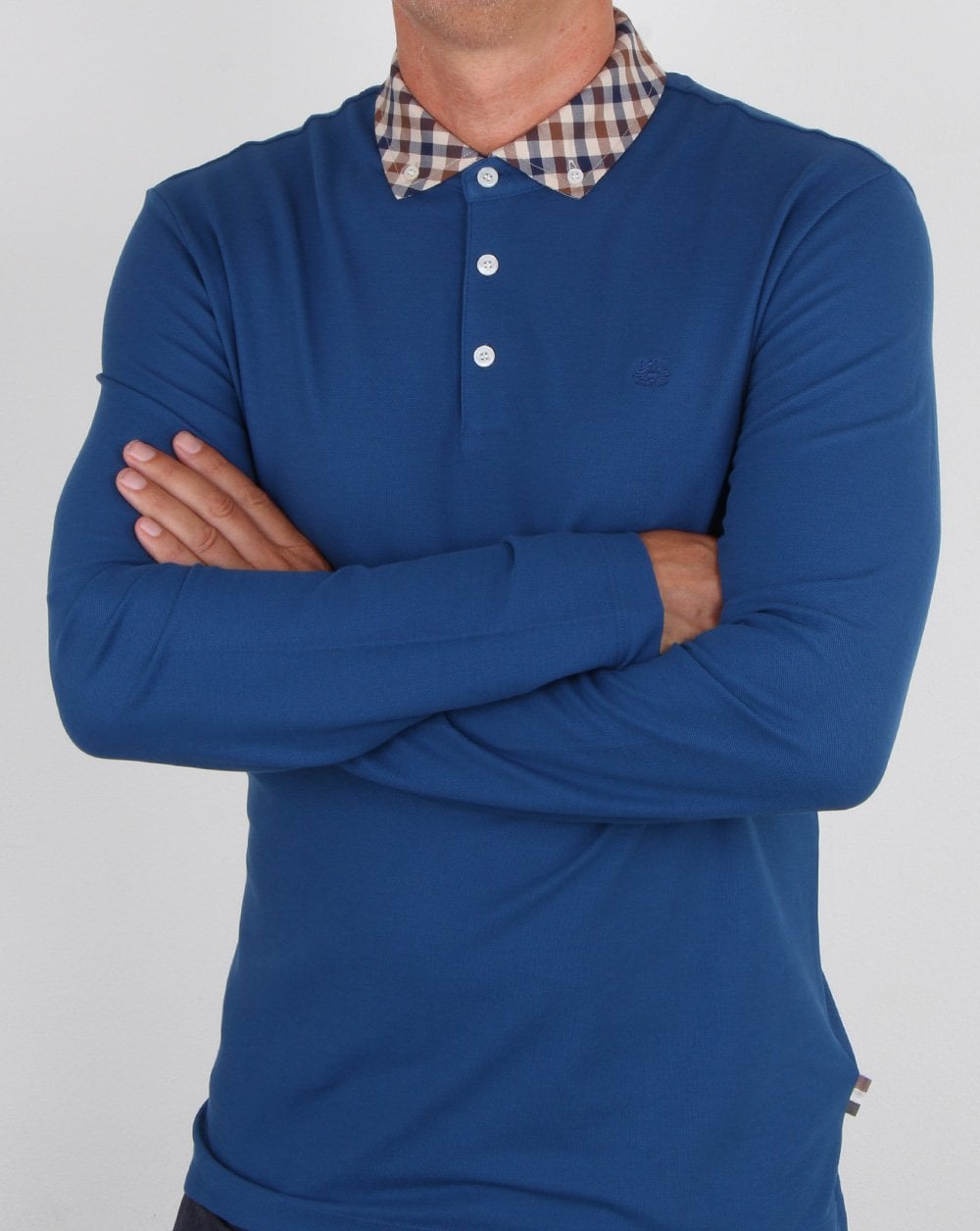 Aquascutum Coniston Cc Collar Ls Polo Blue