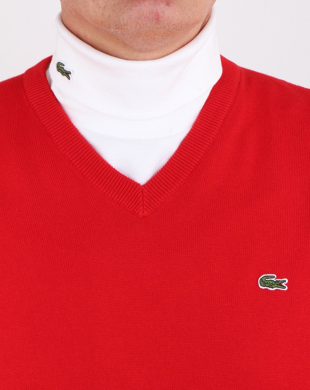 Lacoste V-neck knit Red