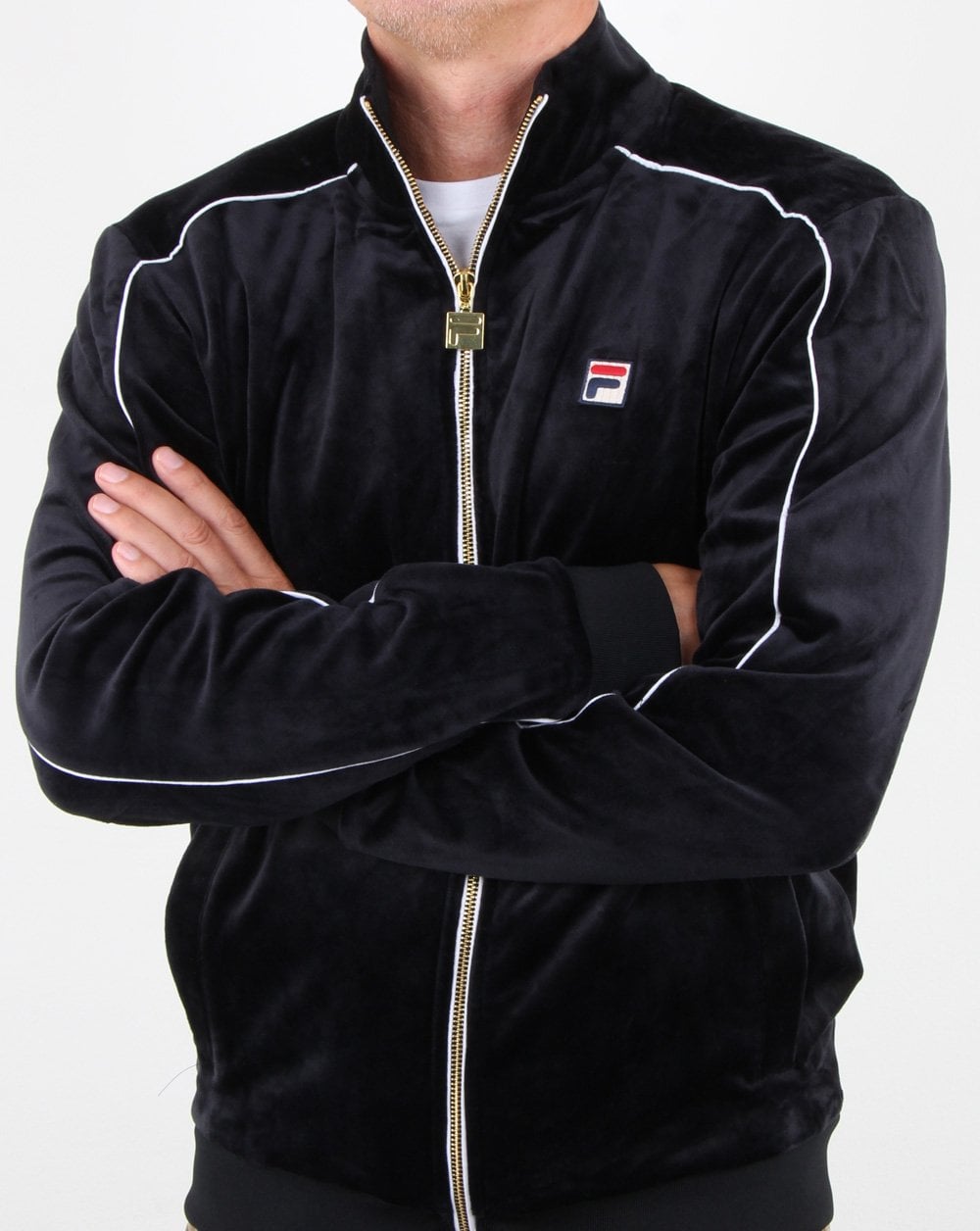 Fila Vintage Finest Velour Track Top Black