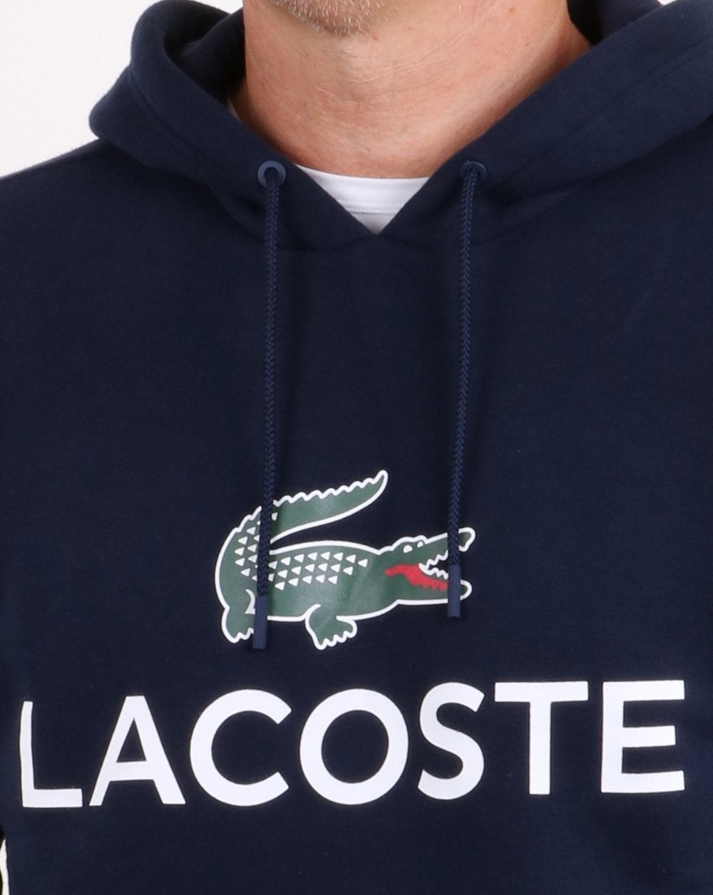 Lacoste Logo Overhead Hooded Top Navy