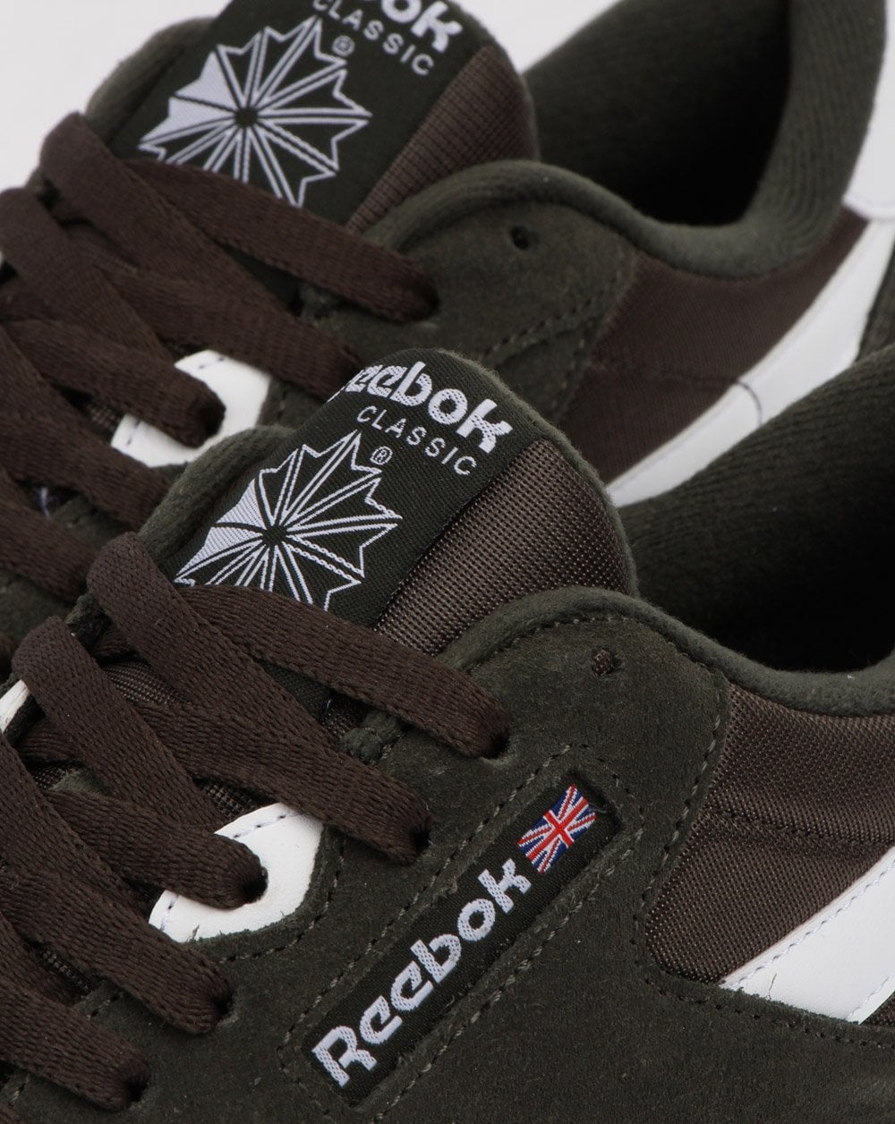 Reebok Cl Nylon Trainers Dark Green/white