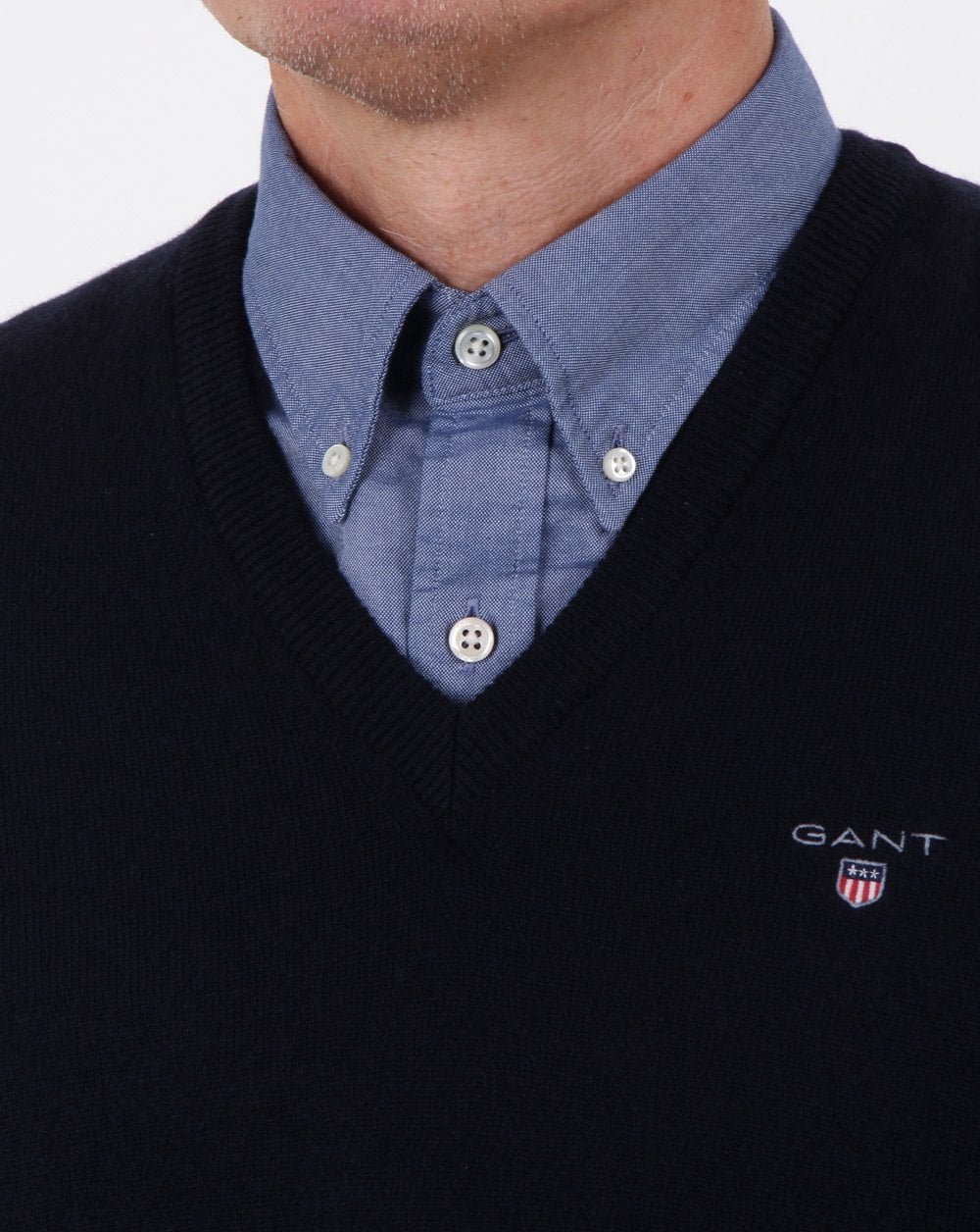 Gant Super Fine Lambswool Slipover Marine