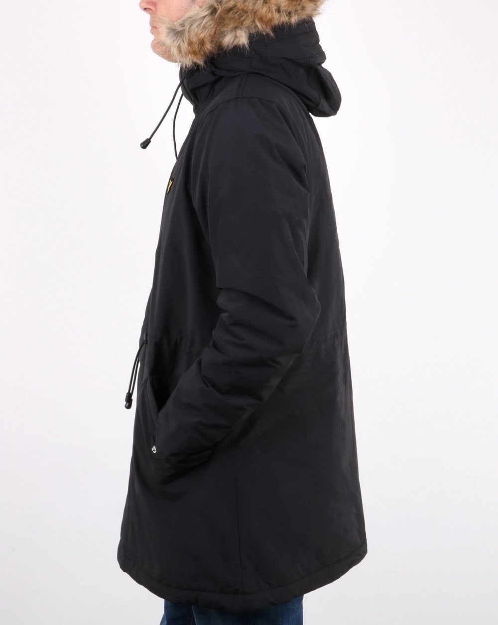 Lyle And Scott Detachable Fur fleece Lined Parka True Black