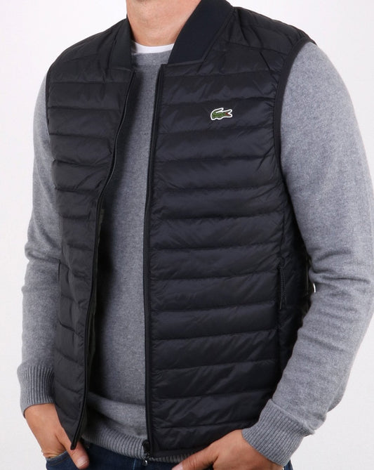 Lacoste Lacoste Contrast Lining Quilted Vest Black