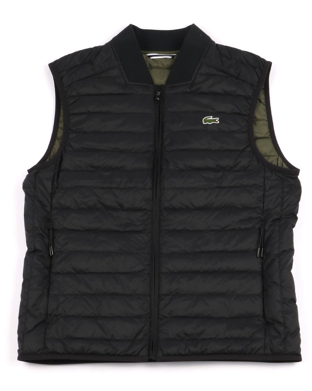 Lacoste Contrast Lining Quilted Vest Black