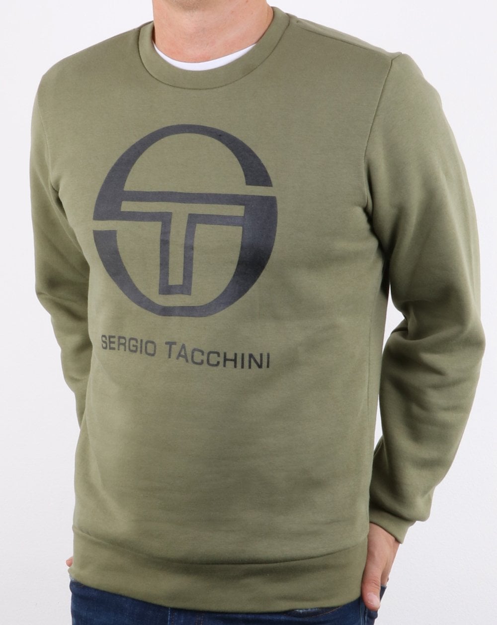 Sergio Tacchini Corp Logo Sweat Olive