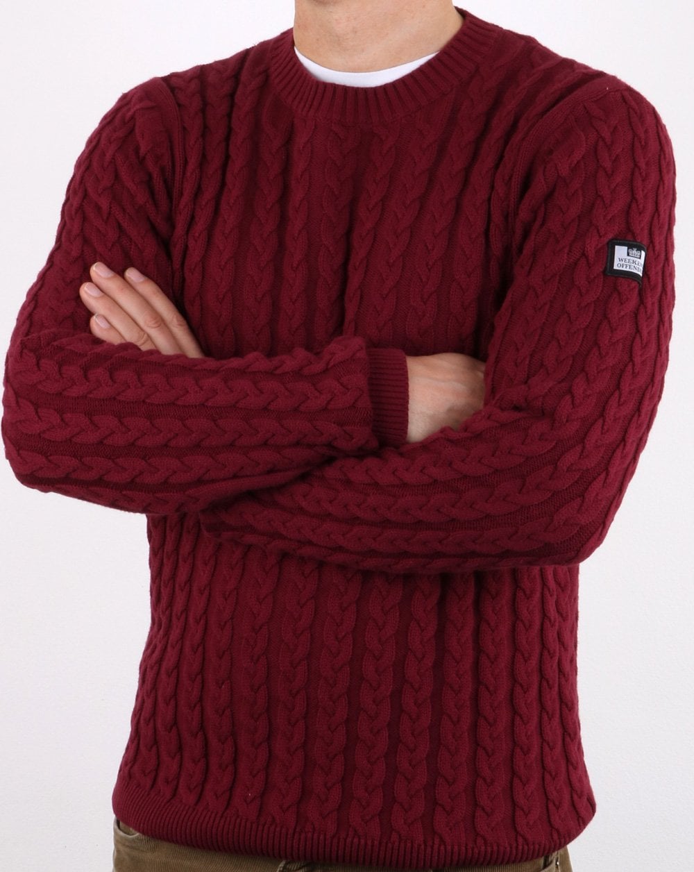 Weekend Offender Cable Jumper Claret