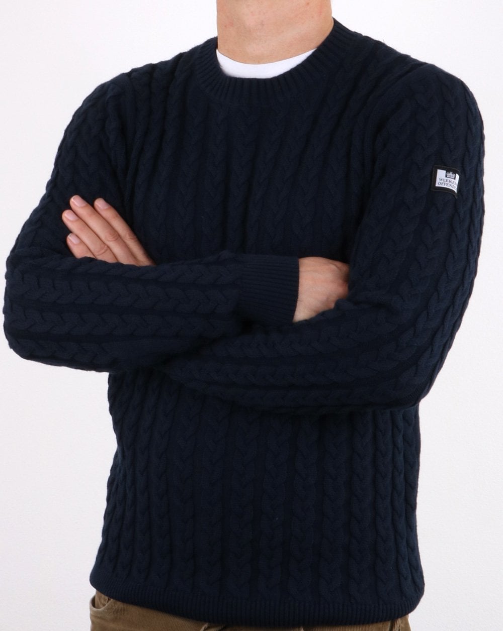 Weekend Offender Cable Jumper Navy