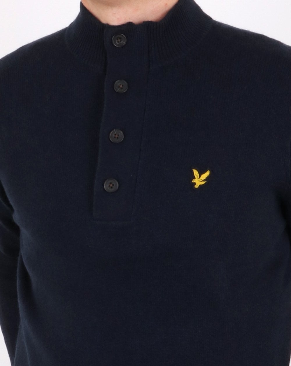 Lyle And Scott 1/2 button funnel knit Dark Navy