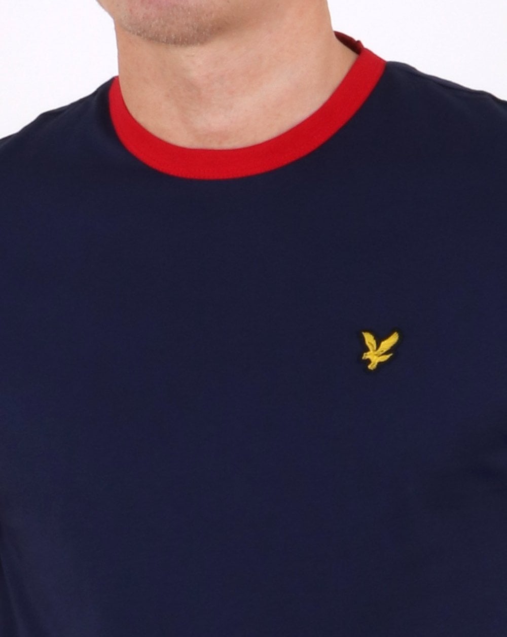 Lyle And Scott Ringer T Shirt Navy/dark Red