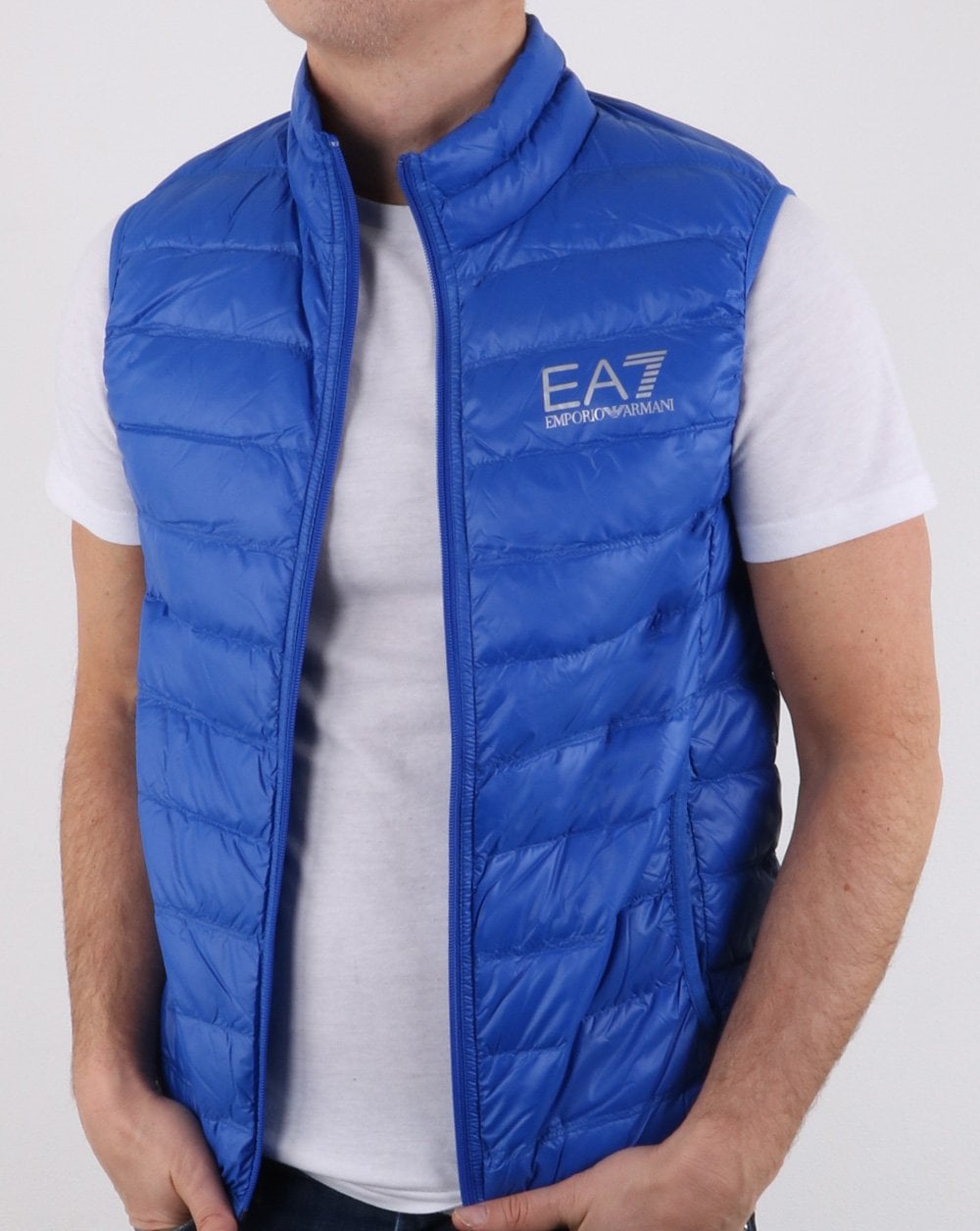 Emporio Armani EA7 Core Logo Zip Down Vest Royal Blue