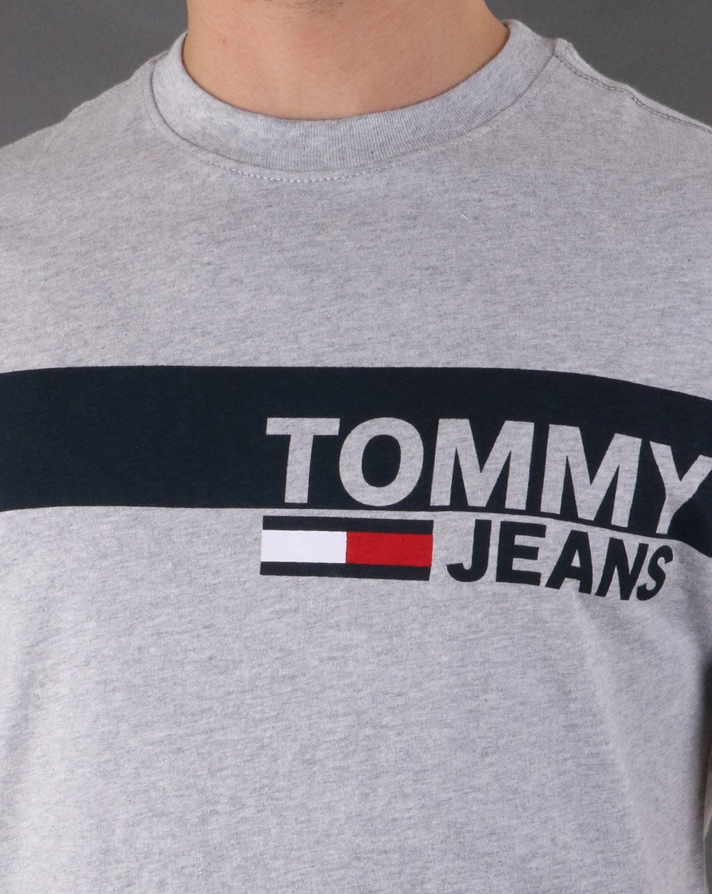 Tommy Hilfiger Box Logo Tee Light Grey Heather