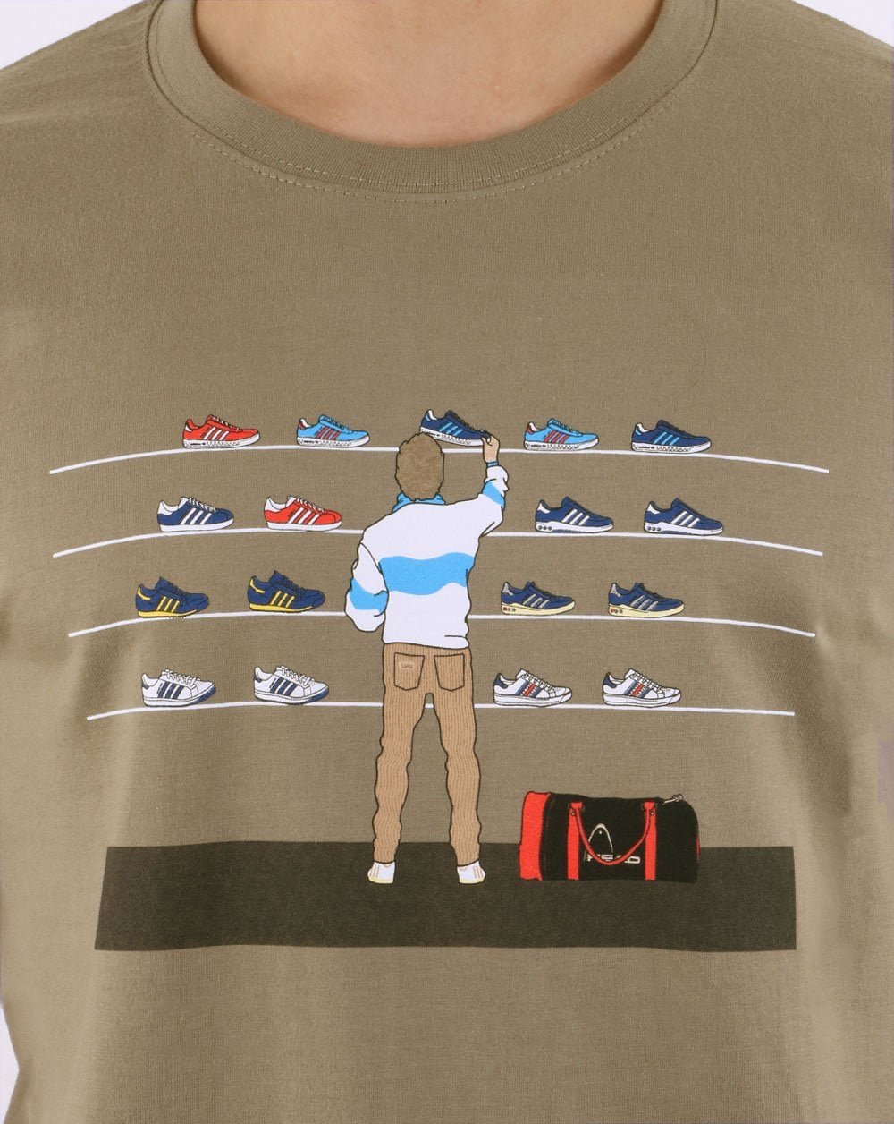 80s Casuals Eighties Tales Of Train Journeys T Shirt Khaki