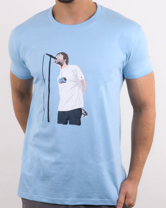 80s Casuals 80s Casuals Liam Manchester T Shirt Sky Blue