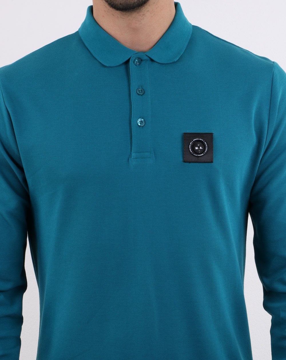 Marshall Artist Long Sleeve Polo Shirt Teal