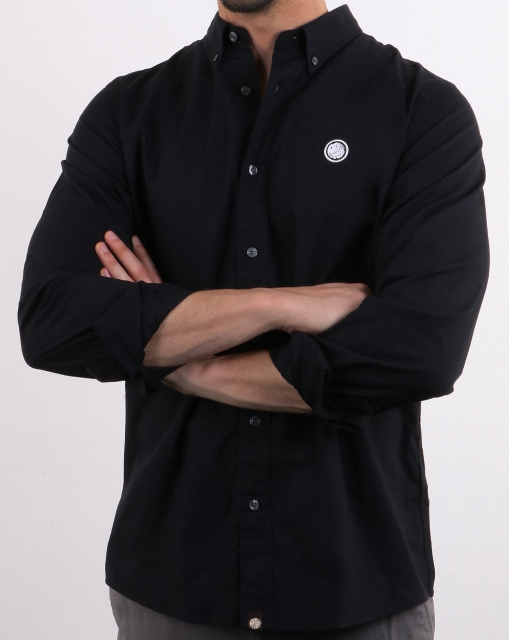 Pretty Green Classic Fit Oxford Shirt True Black