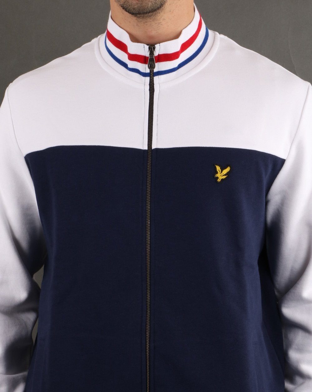 Lyle And Scott Tipped Funnel Neck Navy