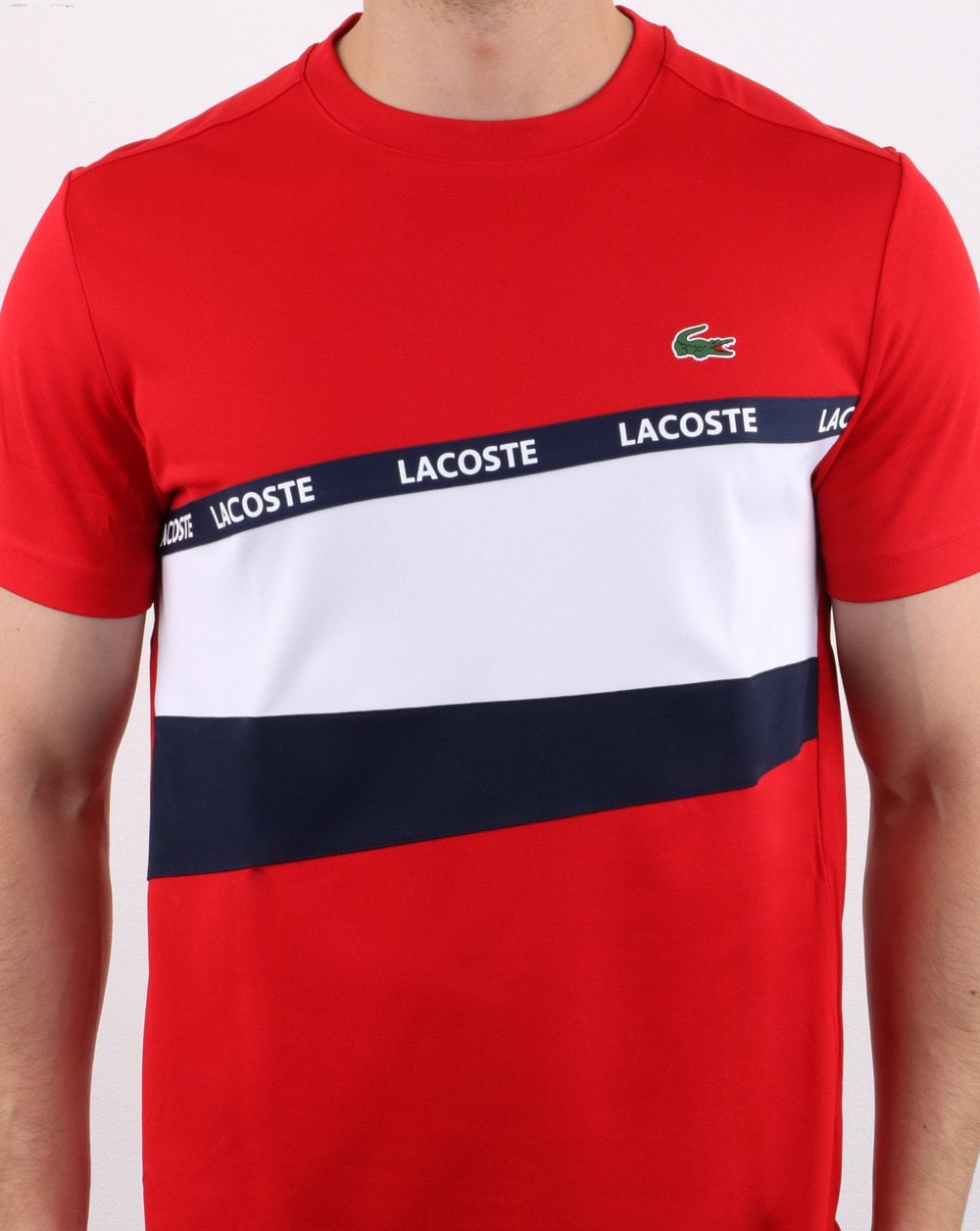 Lacoste Stripe Block T-shirt Red/navy/white