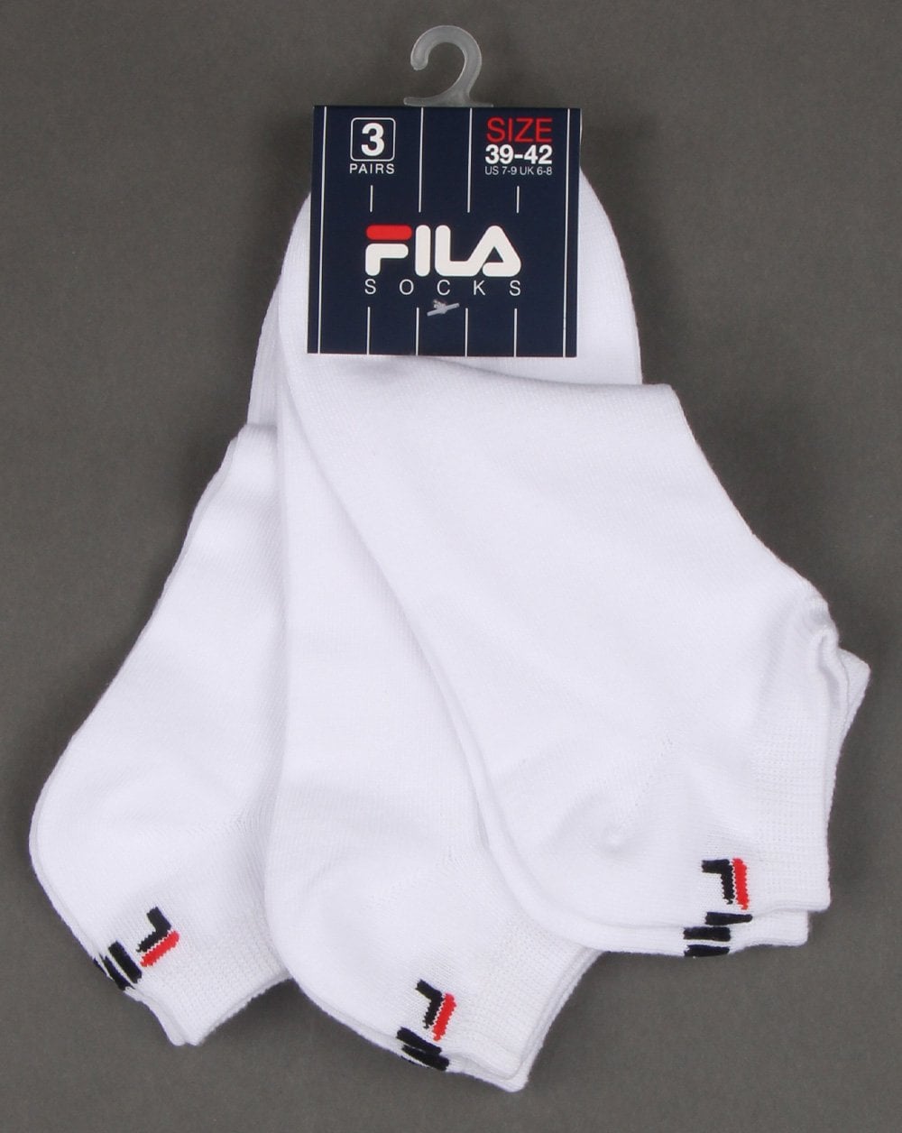 Fila Vintage Invisible Socks Triple Pack White