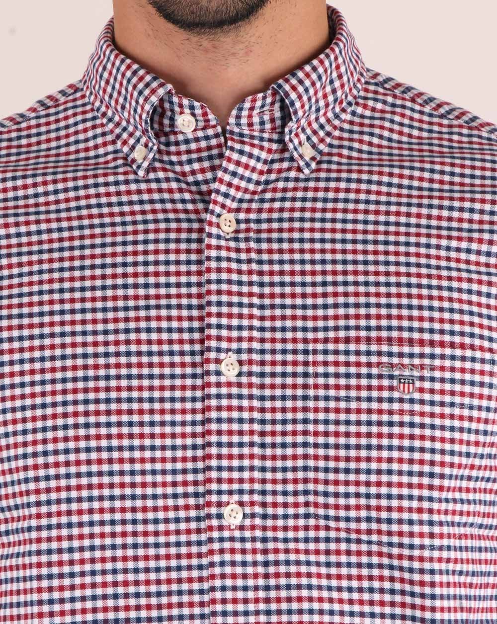 Gant Oxford Gingham Shirt Mahogany Red