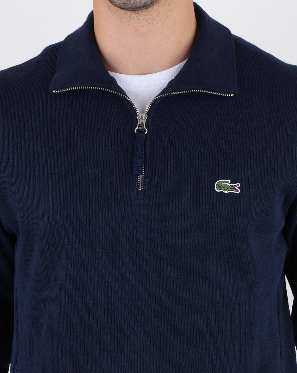 Lacoste Quarter Zip Top Navy