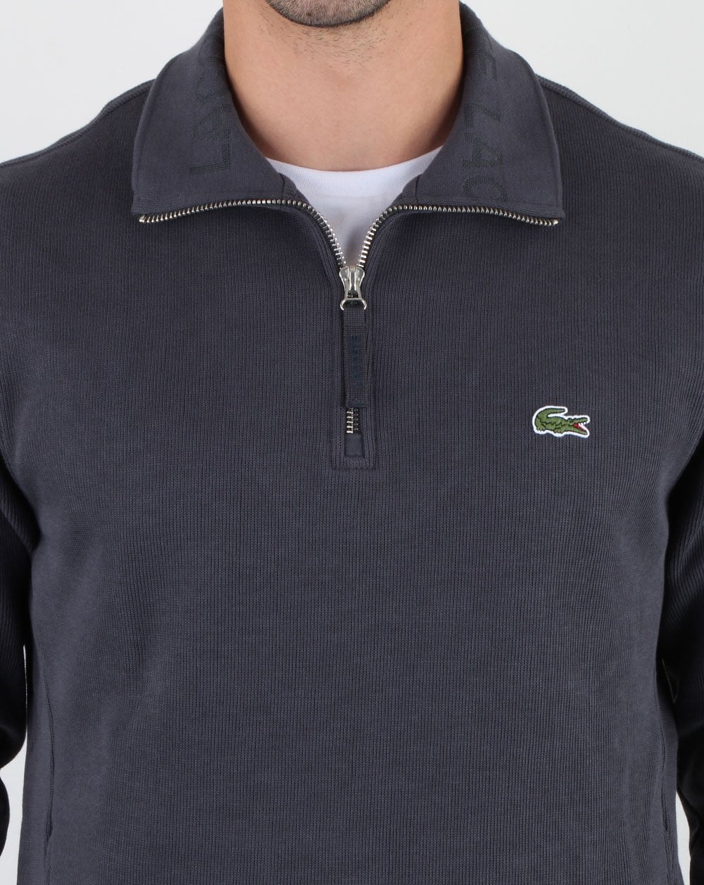 Lacoste Quarter Zip Top Graphite