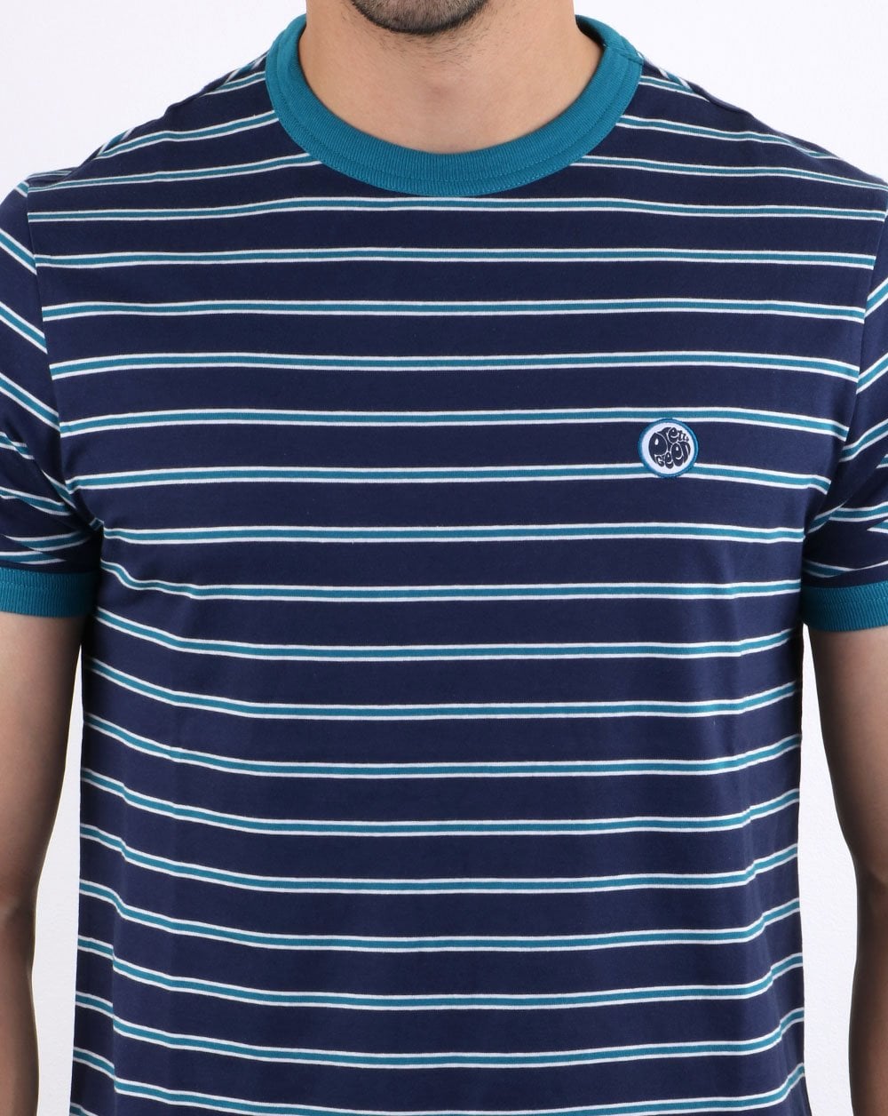 Pretty Green Martell Striped T-shirt Navy