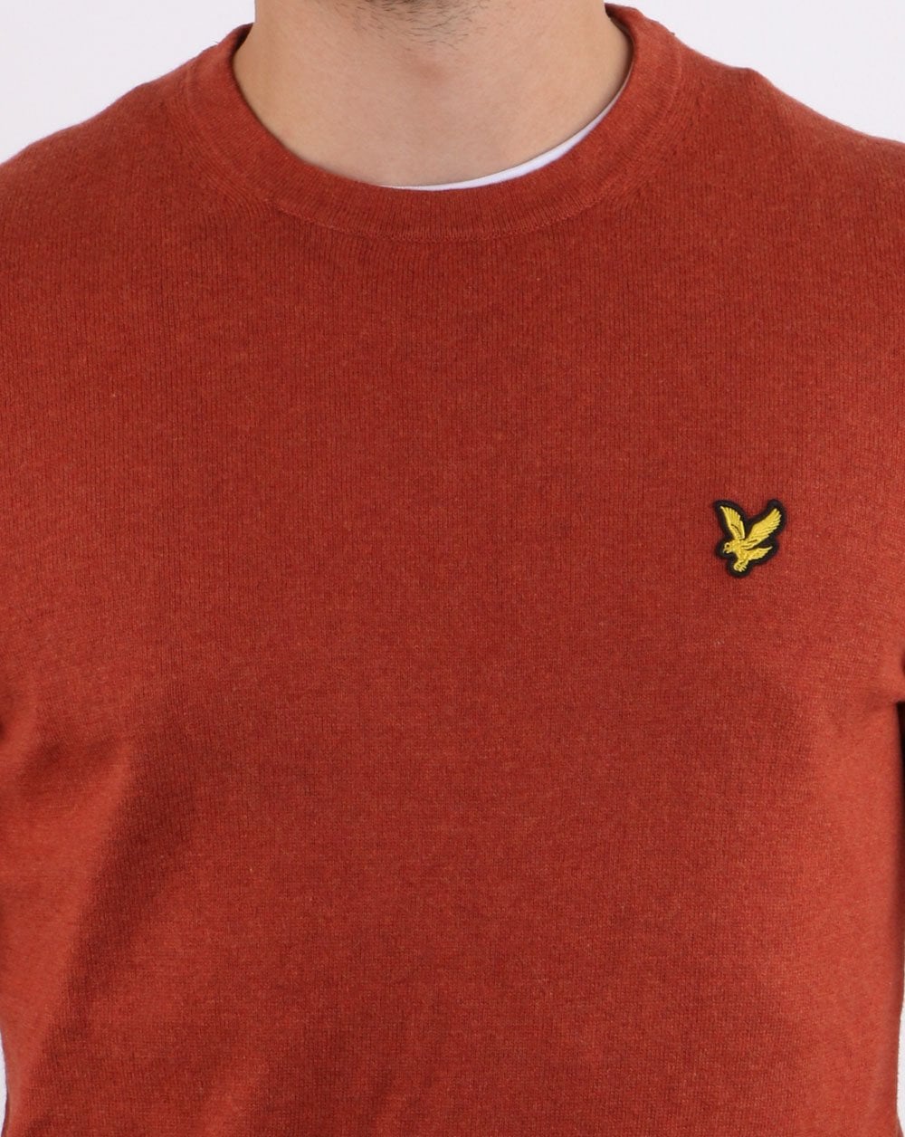 Lyle And Scott Cotton Merino Crew Jumper Tobacco Marl