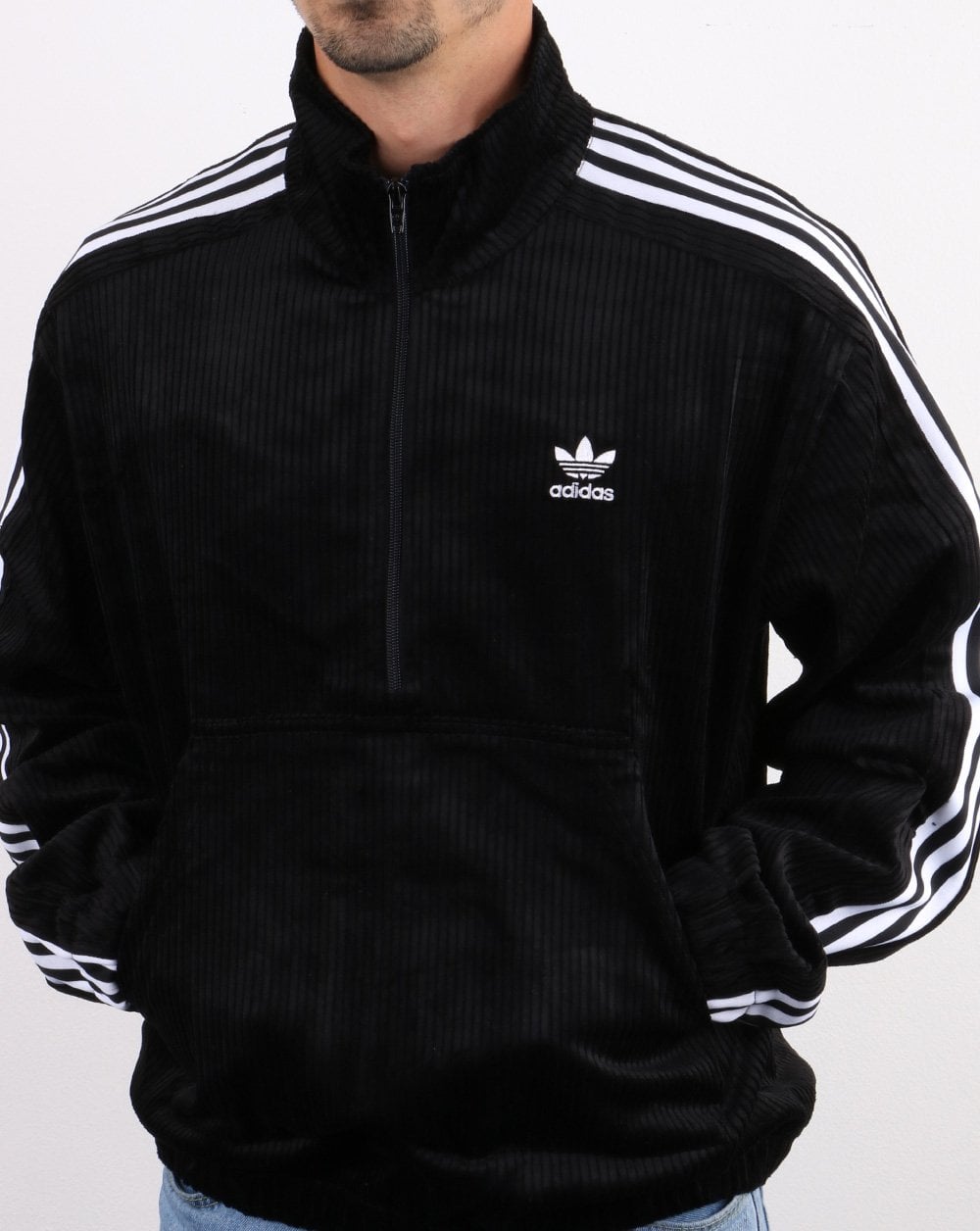 Adidas Originals Cord Half Zip Top Black