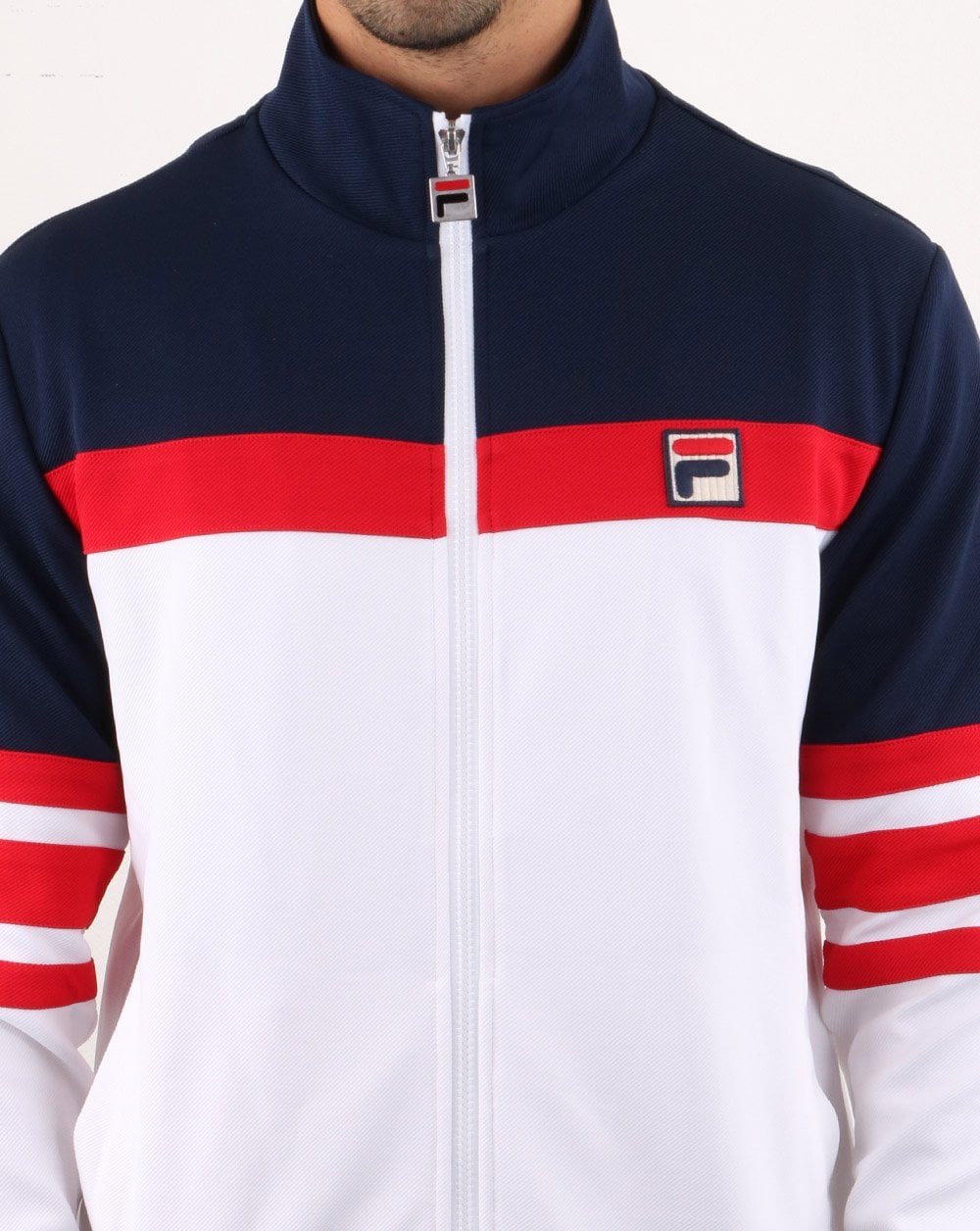 Fila Vintage Courto Track Top White/navy/red