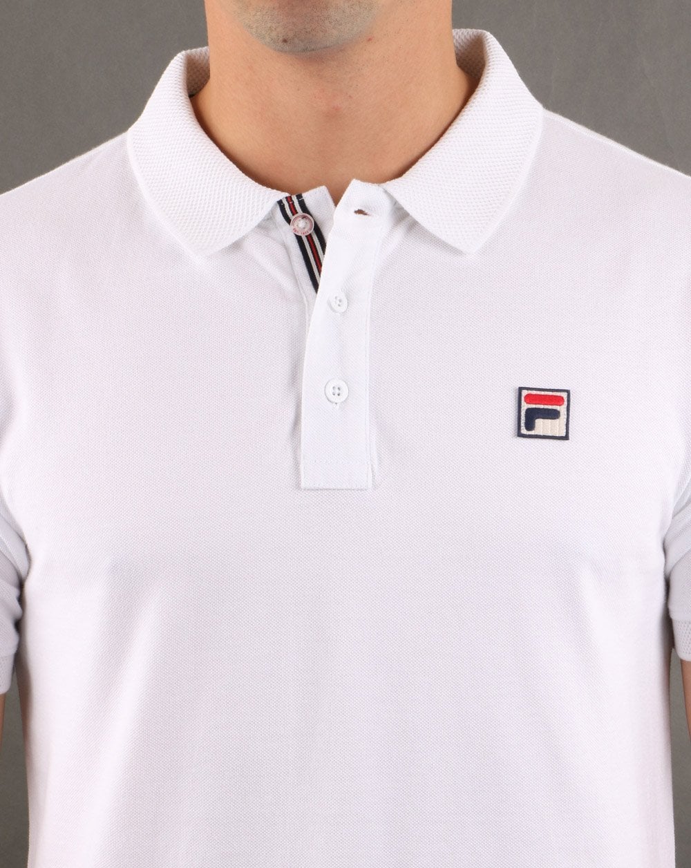 Fila Vintage F Logo Polo Shirt White