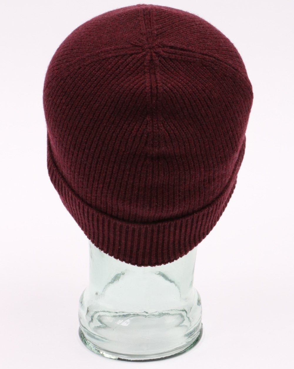 Lacoste Turn Up Ribbed Wool Beanie Vine