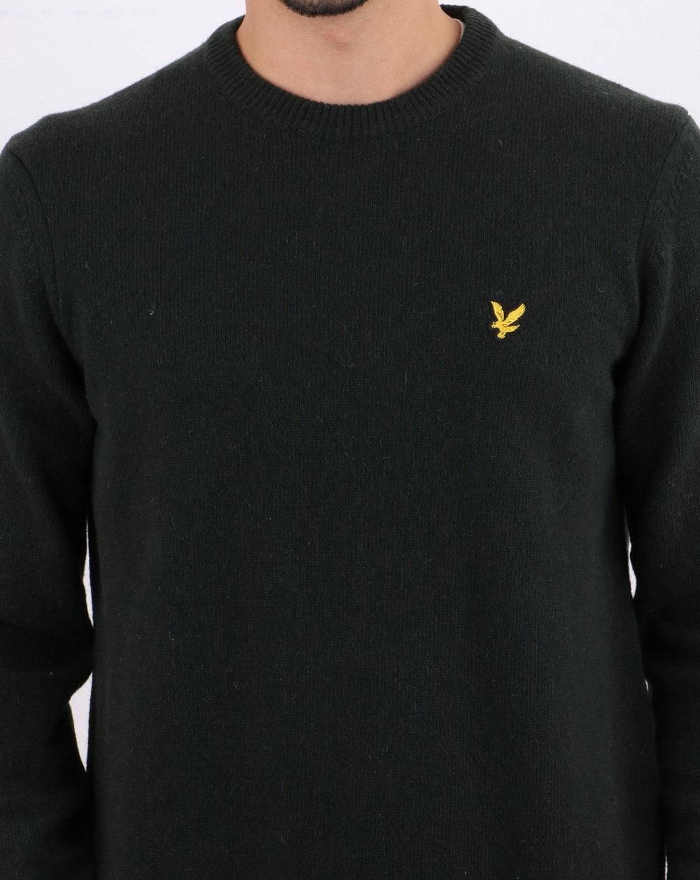 Lyle And Scott Crew Neck Lambswool Blend Jumper Jade Green